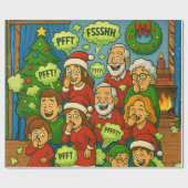 Funny Farting Family Christmas Cadeaupapier (Vlak)
