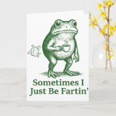 Funny Farting Frog Fart Joke Sometimes I Just Be F Kaart (Gele Bloem)