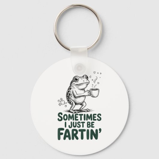 Funny Farting Frog Fart Joke Sometimes I Just Be F Sleutelhanger (Voorkant)