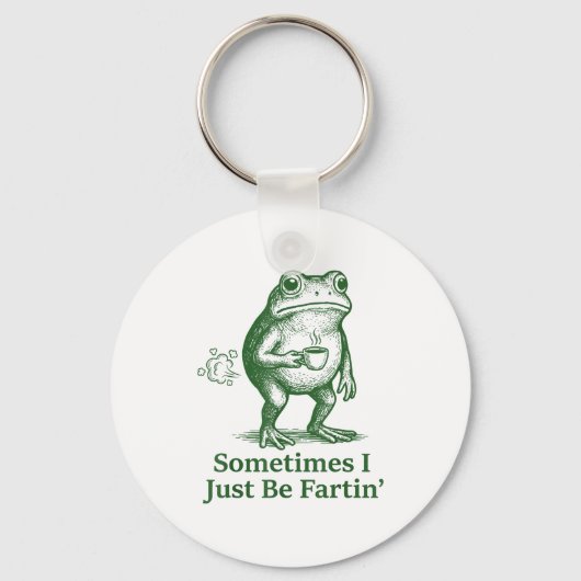 Funny Farting Frog Fart Joke Sometimes I Just Be F Sleutelhanger (Voorkant)