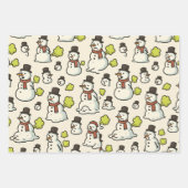 Funny Farting Snowmen Christmas Inpakpapier Vel (Voorkant 2)