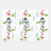 Funny Farting Snowmen Christmas Inpakpapier Vel (Voorkant)