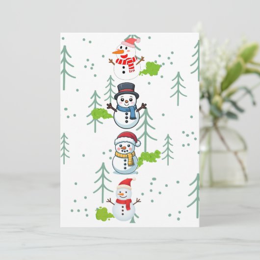 Funny Farting Snowmen Feestdagenkaart (Staand voorkant)