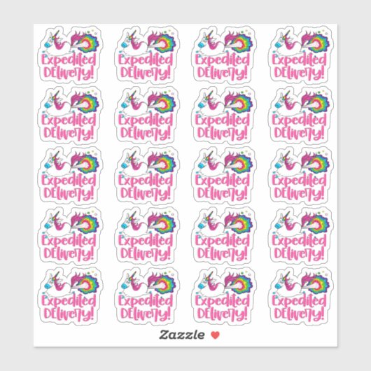 Funny Farting Unicorn - Versnelde levering Sticker (Vel)