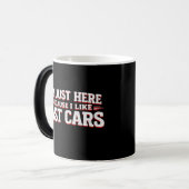 Funny Fast Cars Car Enthusiasts & Racing Magische Mok (Voorkant links)