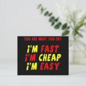 Funny Fast Cheap Easy T-shirts Gifts Briefkaart (Staand voorkant)