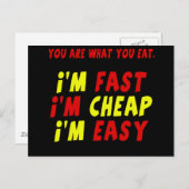 Funny Fast Cheap Easy T-shirts Gifts Briefkaart (Voorkant / Achterkant)