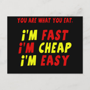 Funny Fast Cheap Easy T-shirts Gifts Briefkaart