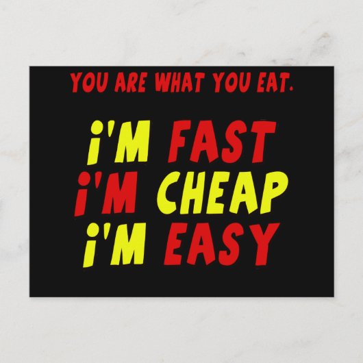 Funny Fast Cheap Easy T-shirts Gifts Briefkaart (Voorkant)