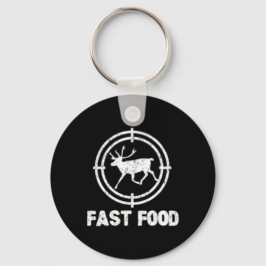 Funny Fast Food Deer Hunter Gift Sleutelhanger (Voorkant)