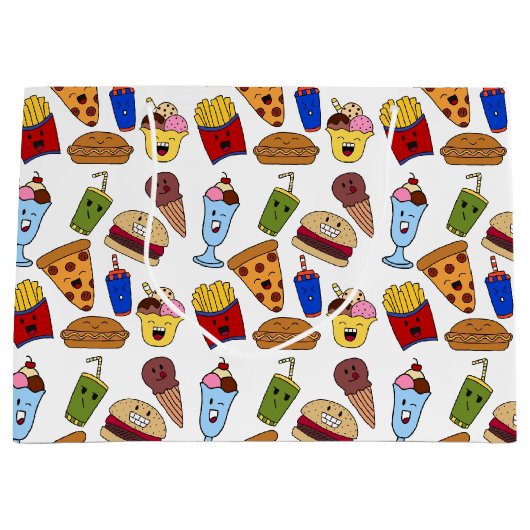 Funny Fast Food Gift Bag Groot Cadeauzakje (Voorkant)