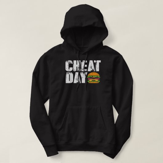 Funny Fast Food Hamburger Cheeseburger Cheat Day Hoodie (Design voorkant)
