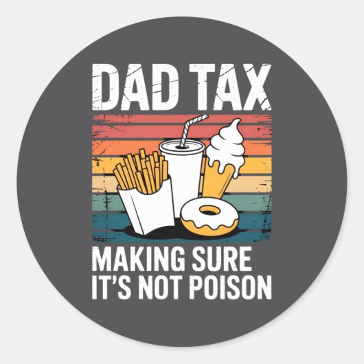Funny Fast Food Ison Tester Gift Retro Dad Tax  Ronde Sticker (Voorkant)