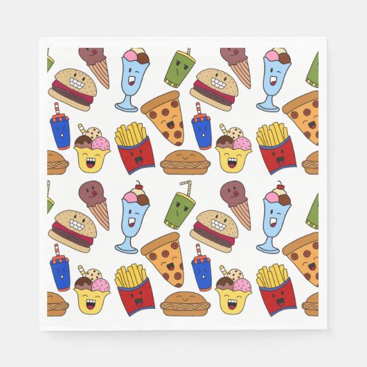Funny Fast Food Paper Nspkins Servet (Voorkant)