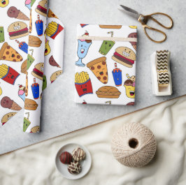 Funny Fast Food Wrapping Paper Cadeaupapier