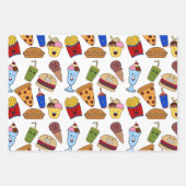 Funny Fast Food Wrapping Paper Set (Voorkant)