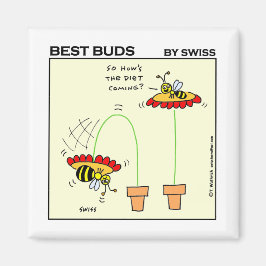 Funny Fat Bumblebee Cartoon Dieting Humor Magneet