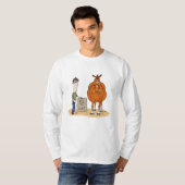 Funny Fat Cartoon Horse Man werkt voor Hay T-shirt (Voorkant volledig)