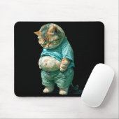 Funny Fat Cat Ia Art Design Print  Muismat (Met muis)