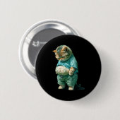 Funny Fat Cat Ia Art Design Print  Ronde Button 5,7 Cm (Voorkant /achterkant)