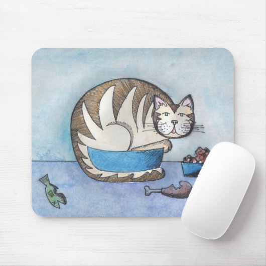 Funny Fat Cat Original Mousepad Muismat (Met muis)
