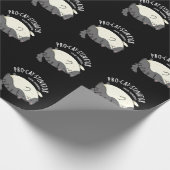 Funny Fat Cat Pun Dark BG Cadeaupapier (Hoek)