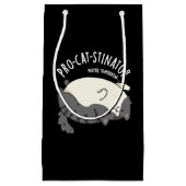 Funny Fat Cat Pun Dark BG Klein Cadeauzakje (Voorkant)