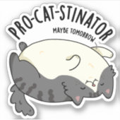 Funny Fat Cat Pun, pro-kat-stinator Sticker (Voorkant)