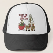 Funny Fat Guy Kerstmis Baseball Pet/Pet Trucker Pet (Voorkant)
