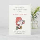 Funny Fat Happy Plentiful Santa Kerstwens Feestdagenkaart (Staand voorkant)