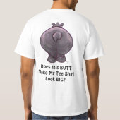 Funny Fat Hippo Butt Light T-Shirts (Achterkant)