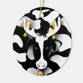 Funny Fat Koe kerstversiering Keramisch Ornament (Links)