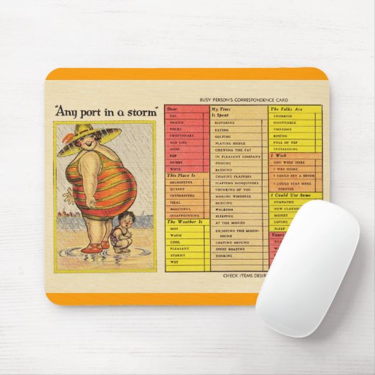 Funny Fat Lady op strand Muismat (Met muis)