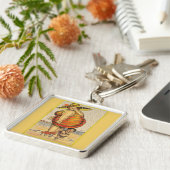 Funny Fat Lady op strand Sleutelhanger (Zijkant)