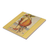 Funny Fat Lady op strand Tegeltje (Zijkant)