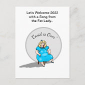 Funny Fat Lady zingend nieuwjaarsviering 2022 Briefkaart (Voorkant)