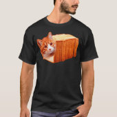 Funny Fat Orange Cat Bread Meme T-shirt (Voorkant)