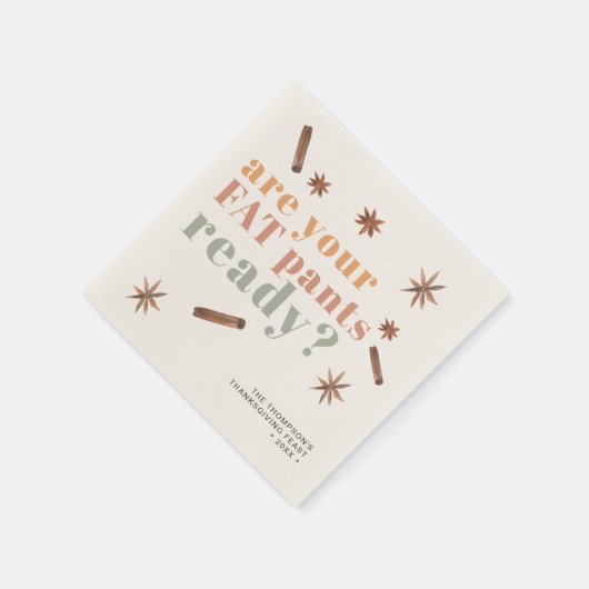 Funny Fat Pants Thanksgiving Friendsgiving Paper Servet (Hoek)