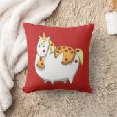 Funny Fat Unicorn Eating Pepperoni Pizza Kussen (Deken)