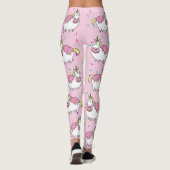 Funny Fat Unicorn Eating Sprinkle Doughnut Leggings (Achterkant)