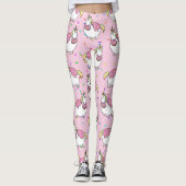 Funny Fat Unicorn Eating Sprinkle Doughnut Leggings (Voorkant)