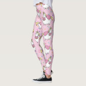 Funny Fat Unicorn Eating Sprinkle Doughnut Leggings (Links)