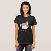 Funny Fat Unicorn Eating Sprinkle Doughnut T-shirt (Voorkant volledig)