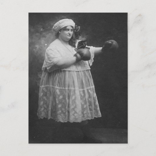  Funny Fat Woman Boxing Briefkaart (Voorkant)