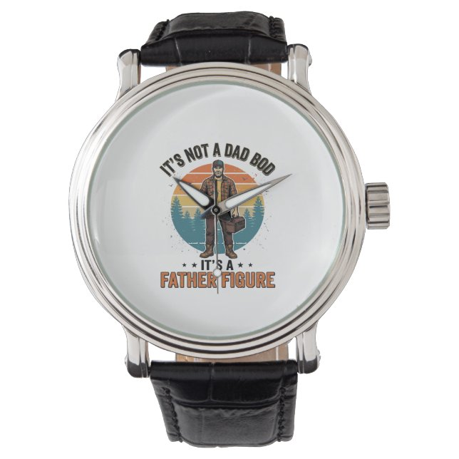 Funny Father Figure Vintage Dad Humor Shirt Design Horloge (Voorkant)