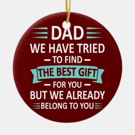 Funny Fathers Dag pa van Daughter Son Wife voor Keramisch Ornament (Voorkant)