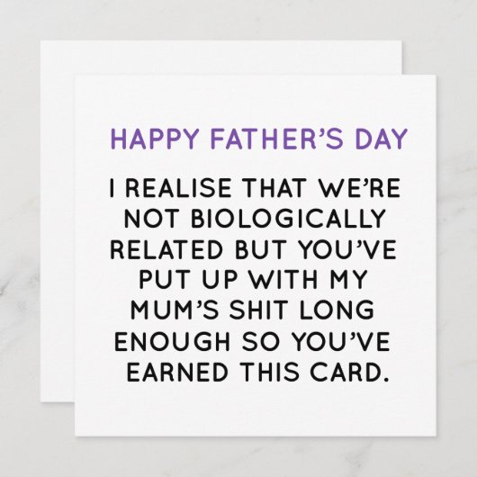  Funny Fathers Day Card Feestdagenkaart (Voorkant / Achterkant)