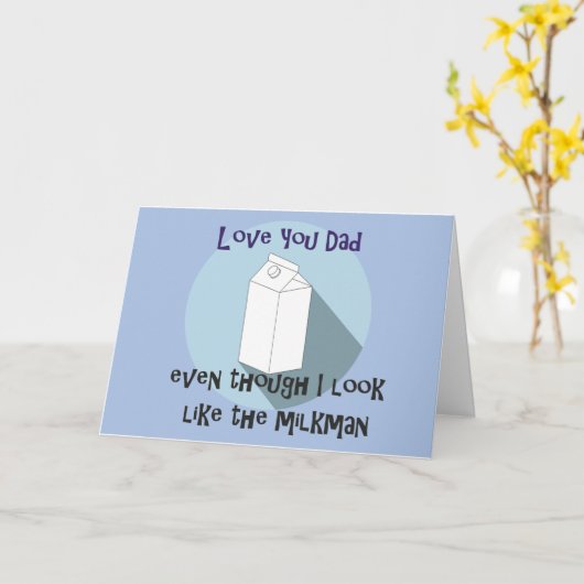 Funny Fathers Day Card - melkboer Kaart (Gele Bloem)