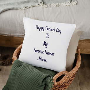 Funny Fathers Day Cat Dad Gift Miauw Quote Sjabloo Kussen