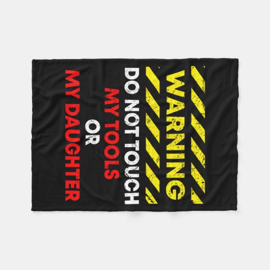 Funny Father's Day Daddy Gift Apparel Warning Do N Fleece Deken (Voorkant (Horizontaal))